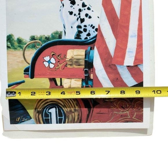Dalmatian Patriotic Flag Old Fire Station 1 Truck Giclee Fine Art Print, Lim Ed - Picture 8 of 14